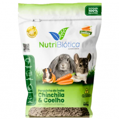 NUTRIBIÓTICA PORQUINHO, CHINCHILA COELHO SUPER PREMIUM 500 G