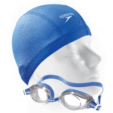 Touca De Natação Hidroginastica Speedo Xtrafit + Óculos Azul