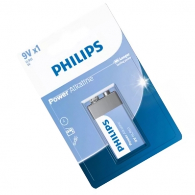 Bateria 9V Philips Alcalina Power P/ Violão Microfone Lanterna Brinquedo