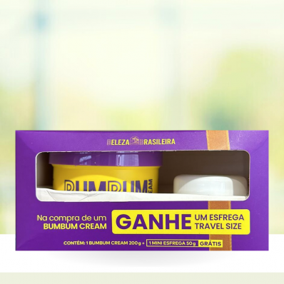 Kit Beleza Brasileira Bumbum Cream 200g + Esfrega Travel Size 50g