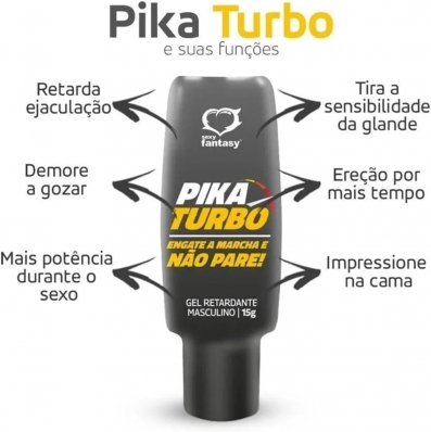 Gel Masculino Prolongador Pika Turbo 15ml 