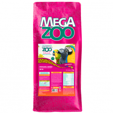 MEGAZOO EXTRUSADA PAPAGAIOS REPRODUÇÃO AR20 - 12 KG
