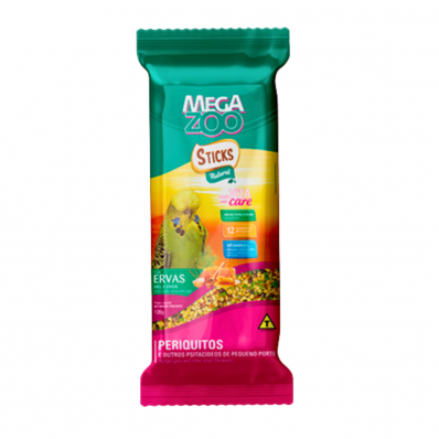 MEGAZOO STICKS PERIQUITOS ERVAS MEL OVOS - 120 G