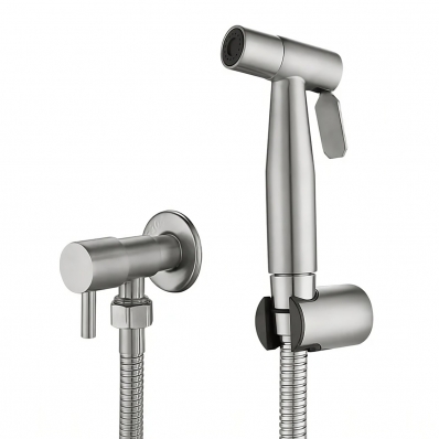 Kit Ducha Higiênica chuveirinho 100% inox 304 escovado 1/4 de volta