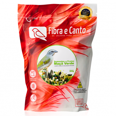 FIBRA E CANTO TRINCA FERRO MAÇA VERDE SEMENTES E FRUTAS - 500 G