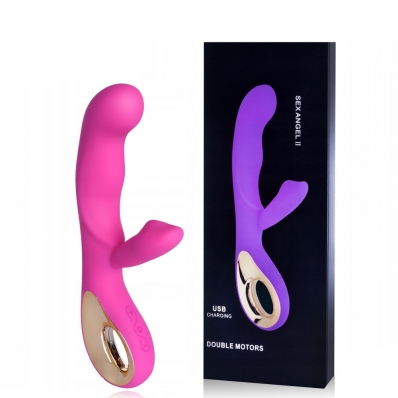 Vibrador Recarregável Ponto G com Estimulador Clitoriano e Alça Sergurança Metalizada VR-036