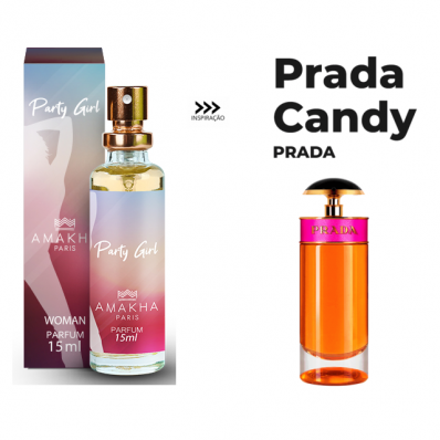 PERFUME FEMININO PARTY GIRL AMAKHA PARIS 15ML - INSPIRAÇÃO PRADA CANDY