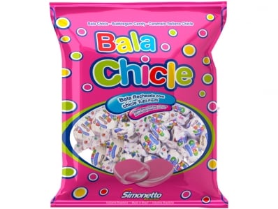 Bala Chiclete Sabor Tutti-Frutti - Simo Chicleta 500g