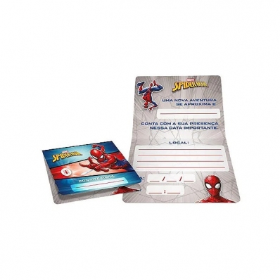 Convite Para Festas Homem Aranha - 12 unidades