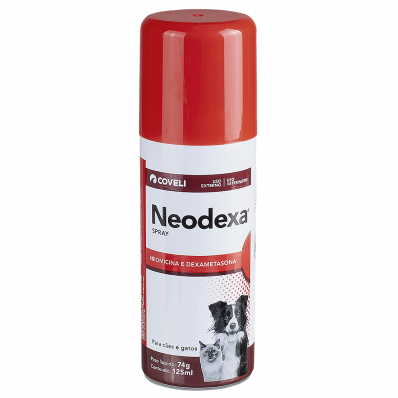 Antibiotico p/ Caes e Gatos Neodexa Spray 74 g 125 ml