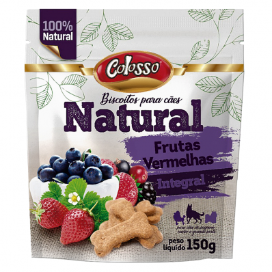 Biscoito Integral para Cães Colosso Natural Frutas Vermelhas 150g