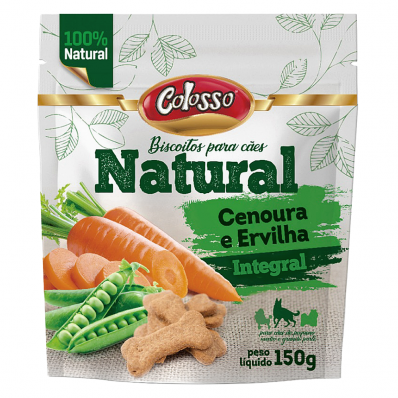 Biscoito Integral Caes Colosso Natural Cenoura Ervilha 150g