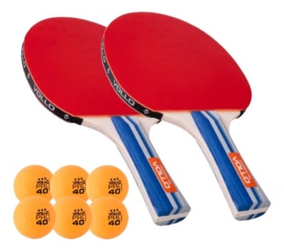 2x Raquete De Tênis De Mesa Ping Pong Training Vollo 6 Bolas