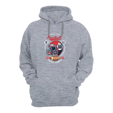 Moletom Masculino Bolso Canguru Capuz Estampado Basico Cordao Ajustavel Flanelado Dia a Dia