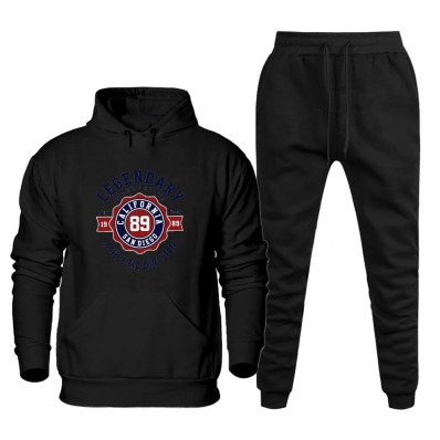 Conjunto Moletom Estampado Plus Size Masculino Blusa Canguru Para o Frio e Calça Quentinha Macia