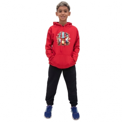 Conjunto de Moletom Canguru Infantil Menino Estampa de Dinossauro Com Calça Alta Qualidade