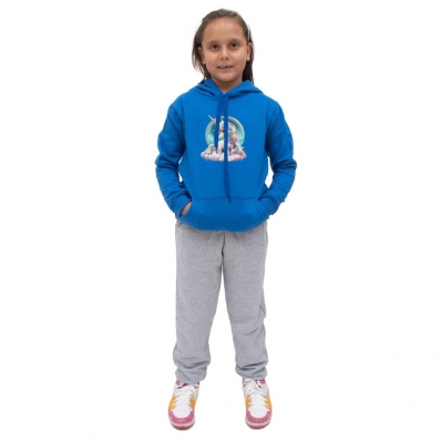 Conjunto Infantil Longo Menina Blusa Manga Longa Estampa de Unicornio e Calça Moletom Confortavel
