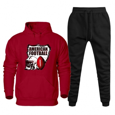 Kit Conjunto de Moletom Masculino Calça e Blusa Algodao Flanelado Para Inverno Tecido de Qualidade