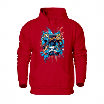 Casaco de Frio Moletom Abrigo Masculino Flanelado Canguru Estampa Controle Capuz Ajustavel