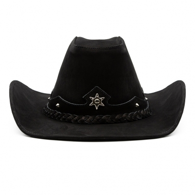 Chapeu Country Couro Americano Australiano Aba Arame em Aço Barretos Rodeio Western Boiadeira
