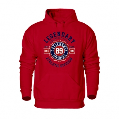Blusa Moletom Canguru Casaco de Frio Estampado Athletic Division 50% Algodão 50% Poliéster