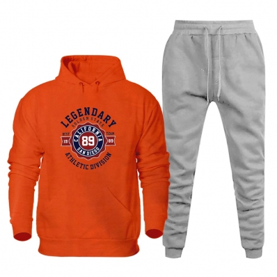 Conjunto Abrigo de Frio Moletom Canguru Estampada Legendary California Calça Comprida Flanelada