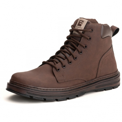 Bota Coturno Masculina Adventure Solado Resistente Trilha Fechamento Cadarço Cano Medio Conforto