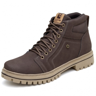 Bota Coturno Adventure Tratorada Motoqueiro Masculina Cadarço Cano Medio Trilha Reforçada Leve