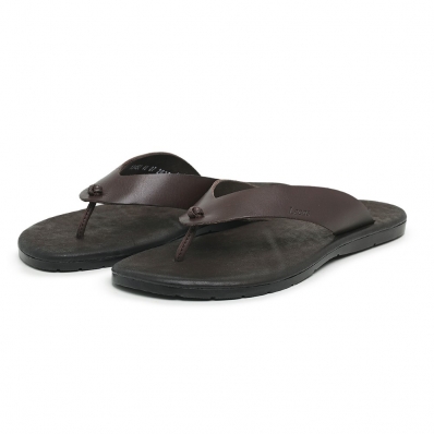 Chinelo Couro Masculino Liso Palmilha EVA Solado TR Confortavel Verao Moderno