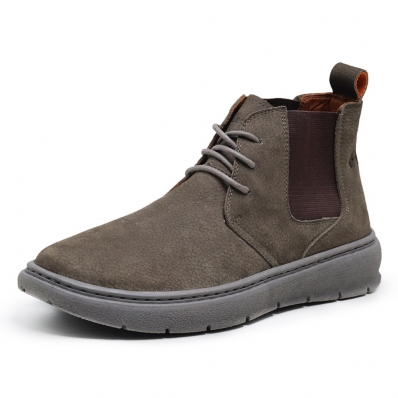 Bota Chelsea Masculina de Couro Cano Medio Solado Borracha Segura Country
