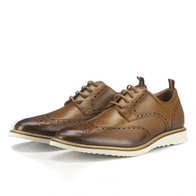 Sapato Social Oxford Couro Masculino Casual Moderno Solado Borracha Palmilha Espumada