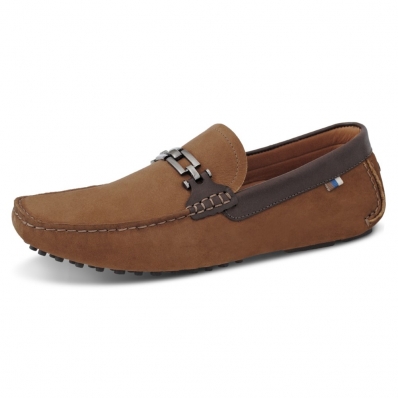 Mocassim Casual de Couro Masculino Confortavel Solado Borracha Gel Calce Facil