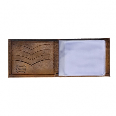 Carteira em Couro Masculina Porta Cedulas Documento Lisa Bolso Interno Com Ziper