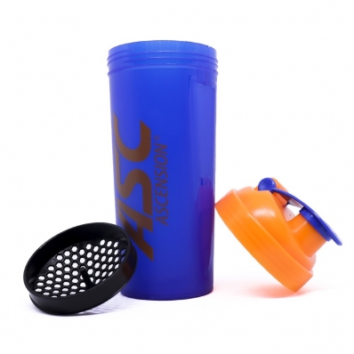 Coqueteleira Shaker Squeeze Academia Ascension 600ml Com Tampa e Rede Garrafa Treino