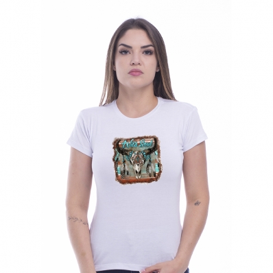 Camiseta Feminina Algodao Wild Soul Mangalarga Cowgirl Moda Country Alta Qualidade