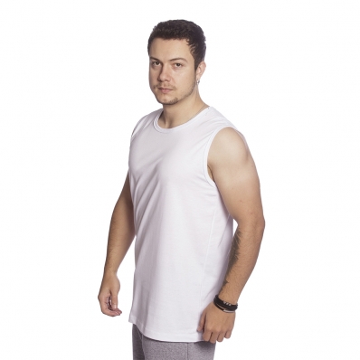 Regata Masculina Algodão Fio 30.1 Penteado Academia Sem Estampa Fitness