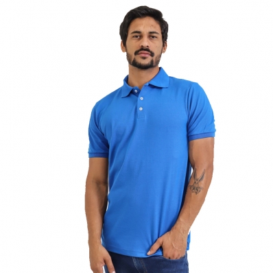 Camisa Gola Polo Masculina Algodão Com Botao Manga Curta Moderna Lisa Toque Suave