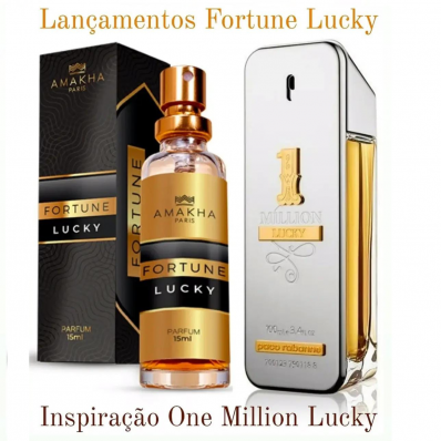 PERFUME FORTUNE LUCKY MASCULINO AMAKHA PARIS 15 ML- INSPIRAÇÃO ONE MILLION LUCKY 