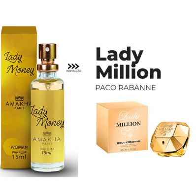 PERFUME FEMININO LADY MONEY AMAKHA PARIS 15ML - INSPIRAÇÃO LADY MILLION PACO RABANE