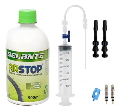 Kit Selante Tubeless Arstop Aplicador Selante Nucleo Valvula