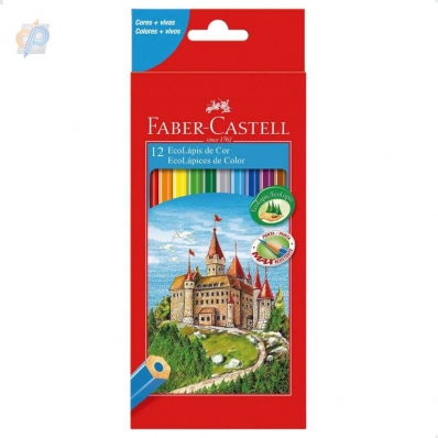 Lápis de cor longo 12 cores hexagonal - Faber-castell