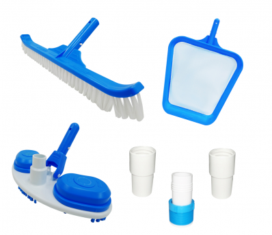 Kit Limpeza Slim Aspirador Piscinas Peneira Adaptador Escova