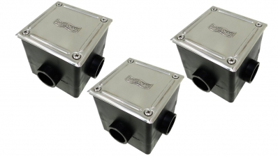 3 Caixa De Passagem Com Tampa Inox Sodramar