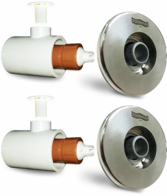 BICO JATO HIDROMASSAGEM PRATIC FLAT EM INOX 316 SODRAMAR 50MM 2 PEÇAS