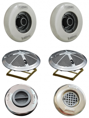 Kit Dispositivo Inox 2 Fundos 2 Retornos 1 Aspiração 1 Nivel