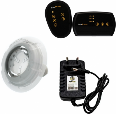 KIT 1 LED 4W LUXPOOL + FONTE 2A + CONTROLADOR LUXPOOL 72W