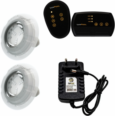 KIT 2 LED 4W LUXPOOL + FONTE 2A + CONTROLADOR LUXPOOL 72W