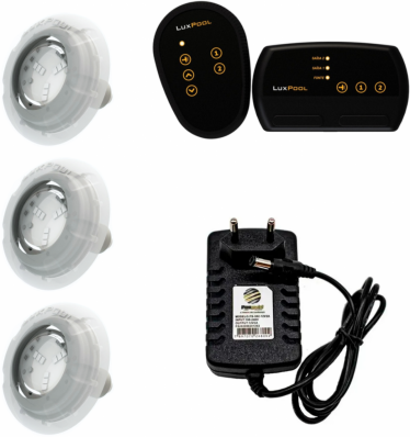 KIT 3 LED 4W LUXPOOL + FONTE 2A + CONTROLADOR LUXPOOL 72W