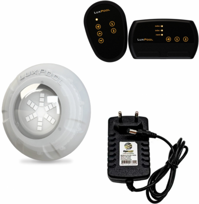 KIT 1 LED 9W LUXPOOL + FONTE 2A + CONTROLADOR LUXPOOL 72W