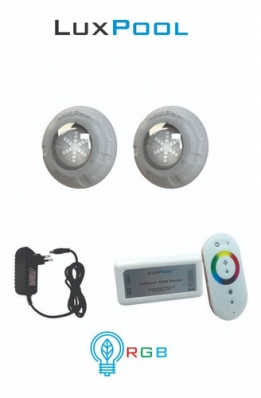 KIT 2 LED 9W LUXPOOL + FONTE 2A + CONTROLADOR LUXPOOL 180